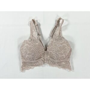 Victoria's Secret PINK Lace Push-Up Underwire Bralette Bra Taupe Small Coquette